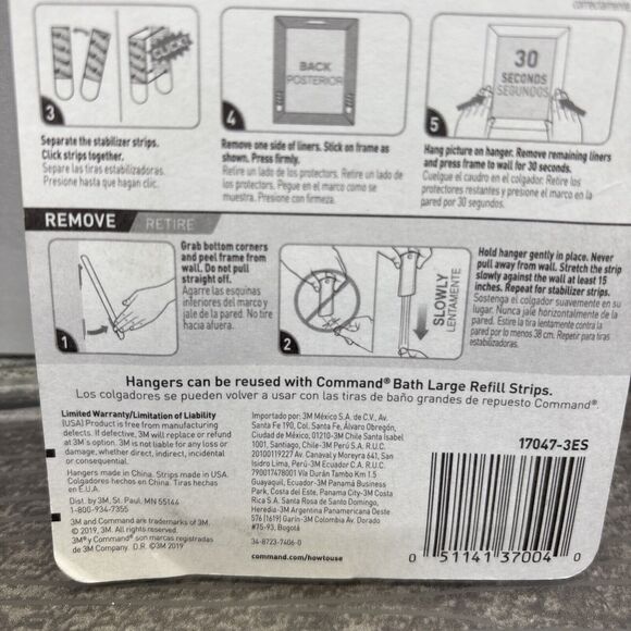 3M Command Universal Picture Hanger, Holds 5 lb, 3 Pack {F} - Picture 11 of 12